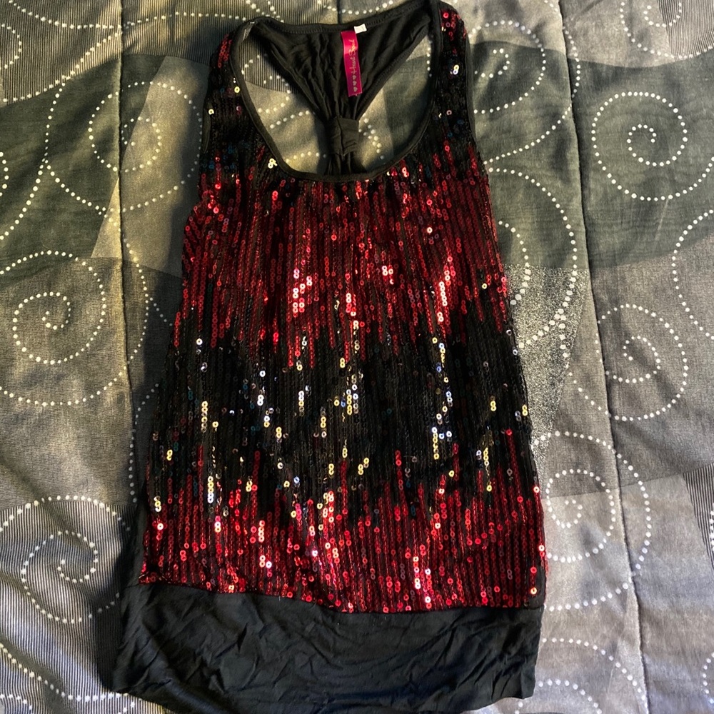 Red and black tank size medium